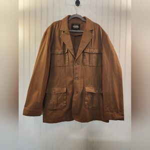 Guide Gear Men's Brown Safari Utility Jacket Size 2X Rugged Casual Outdoor